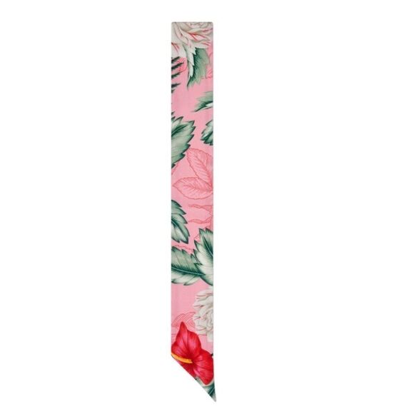Gucci Floral Hawaiian print silk neck bow twilly Scarf pink - Picture 3 of 9